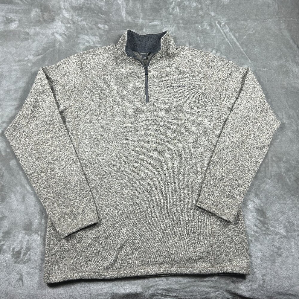 Eddie Bauer 1/4 Zip Pullover Men's TXL Heather Grey Sporty Casual Soft Sweater